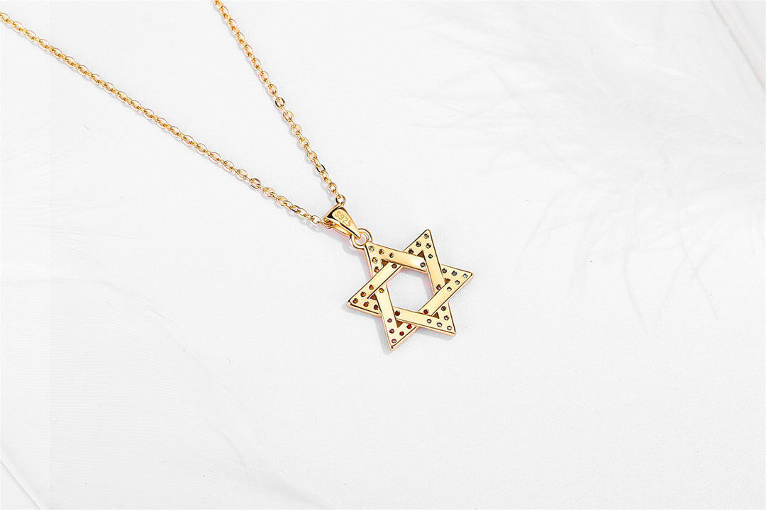 New 925 Sterling Silver Hexagram Necklace