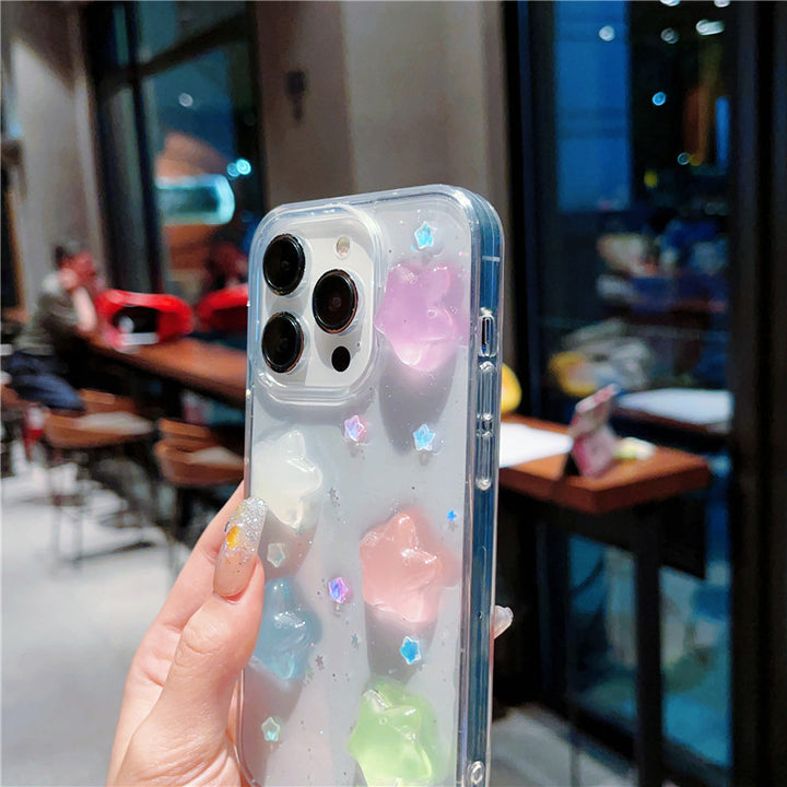 Three-dimensional Little Star Luminous Silicone Phone Case