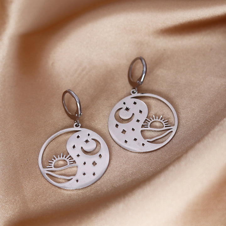 Bagua Yin Yang Tai Chi Ring Earrings For Women