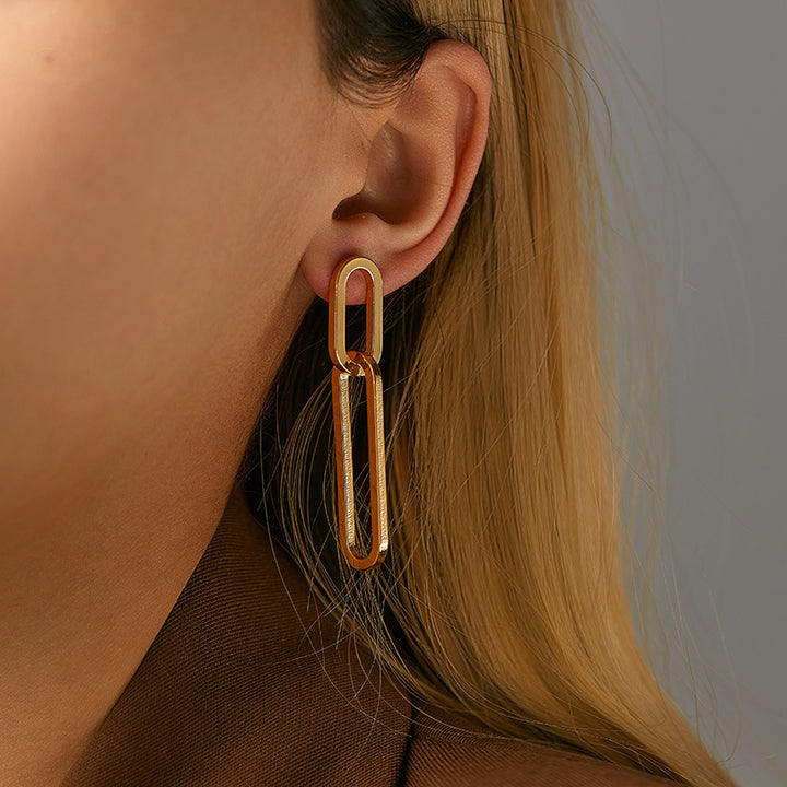 Women's Long And Simple Clip Earrings