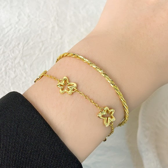 Design Versatile Geometric Hollow Small Flower Bracelet