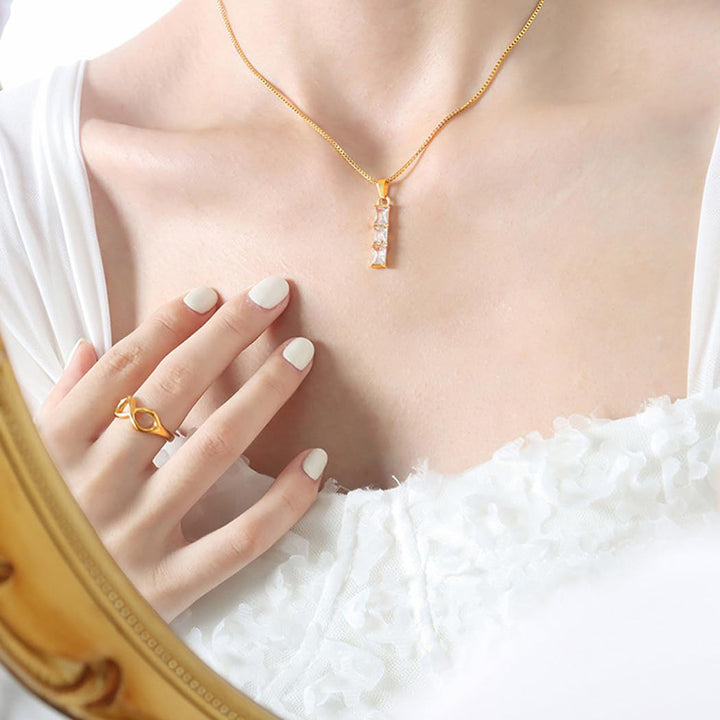 Cross-border Special Interest Light Luxury Bamboo Zircon Clavicle Chain