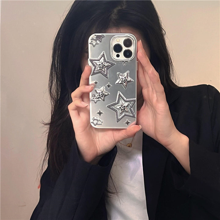 Electroplating Three-dimensional Sweet Cool Star Phone Case