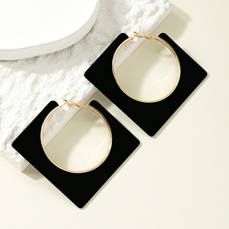 Fashion Square C- Shaped Earrings For Women