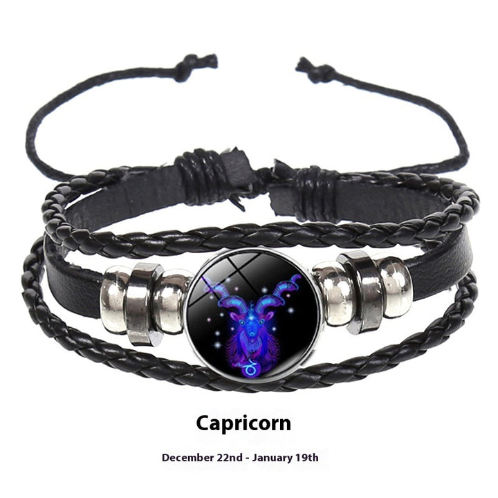 12 Constellation Multi-layer Woven Luminous Couple Bracelets