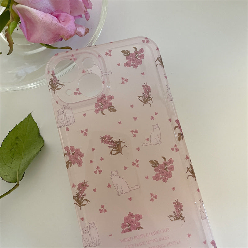 Floral Cat Suitable For 15 Promax1314 Phone Case 1112 Women