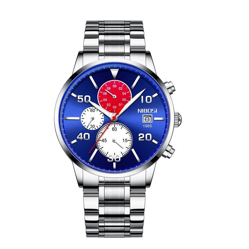 Men's Quartz Waterproof Calendar Steel Watch