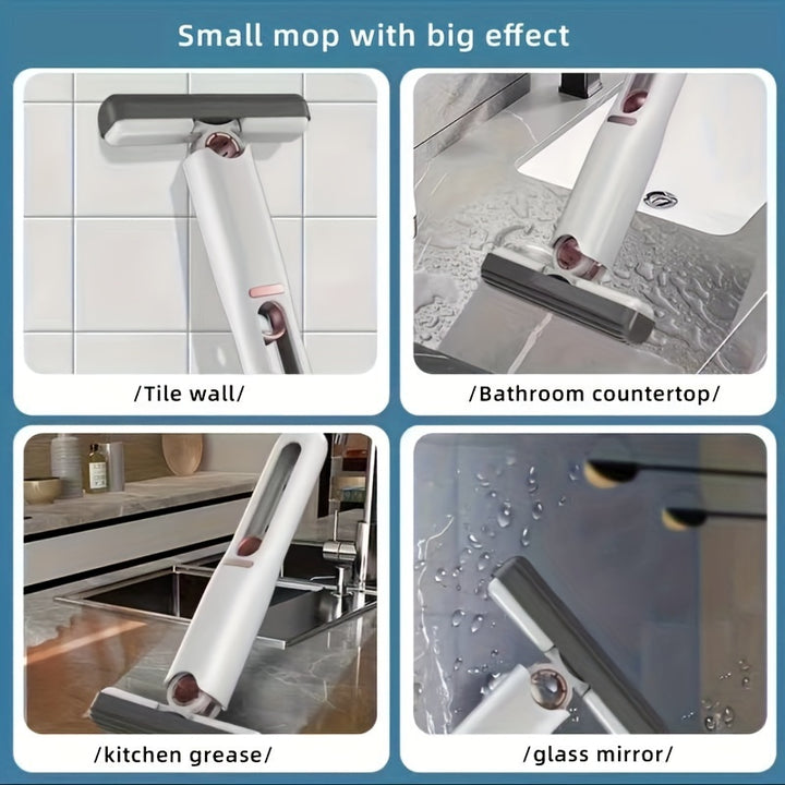 Nou portabil auto-nsqueeze mini mop, leneș, fără spălătorie, puternic absorbant puternic mop multifuncție portabilă curățare mop birou geam de sticlă Curățătoare de bucătărie curatarea automobilelor de curățare mop mop