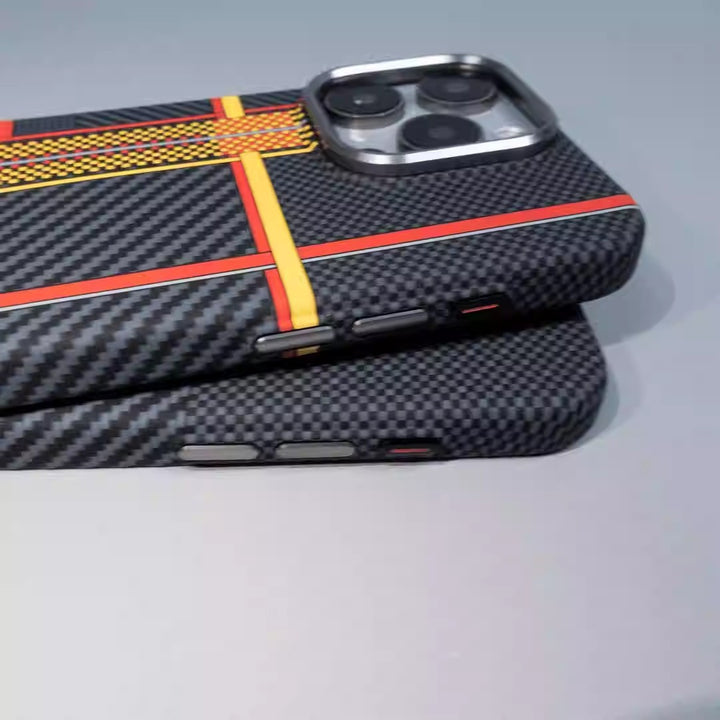 Applicable To IPhone15 Carbon Fiber Grain Magnetic Phone Case