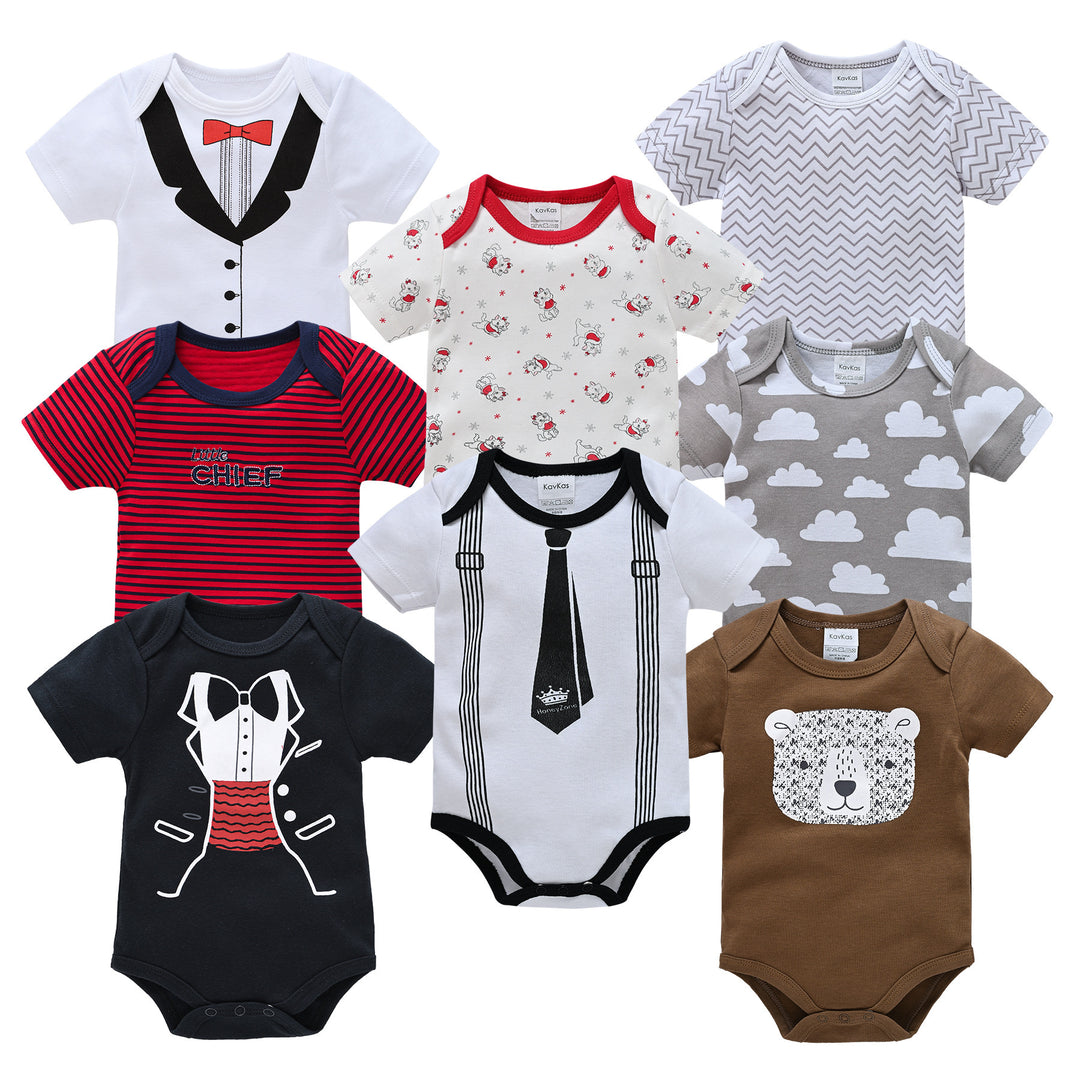 Baby Girl Baby Boy Newborn Cartoon Short-sleeved Romper Casual Romper