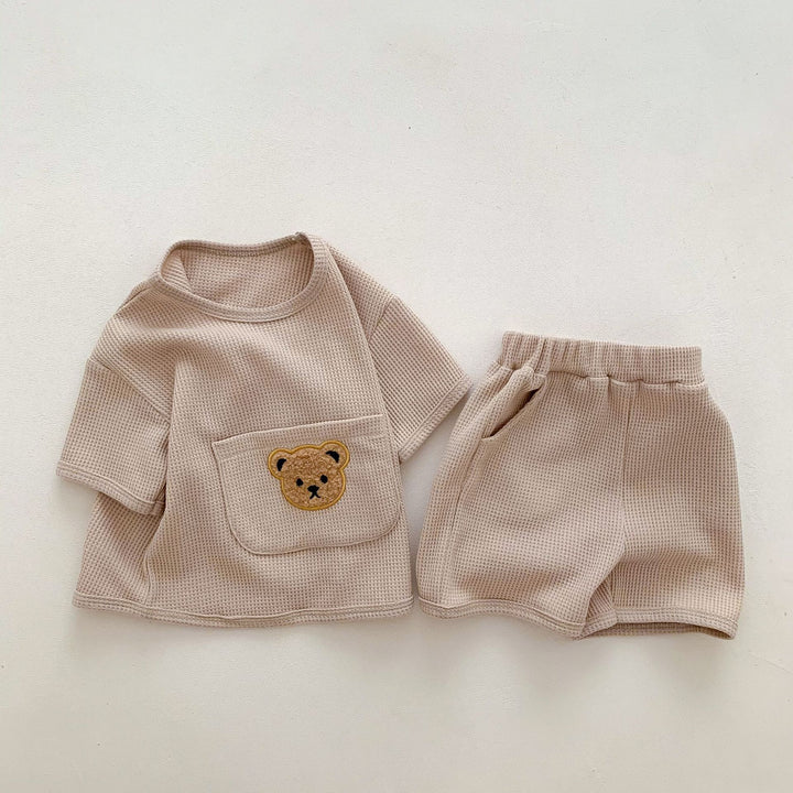 Unisex Baby Suit Clothes For Babies Summer Two-piece Bear Top Shorts