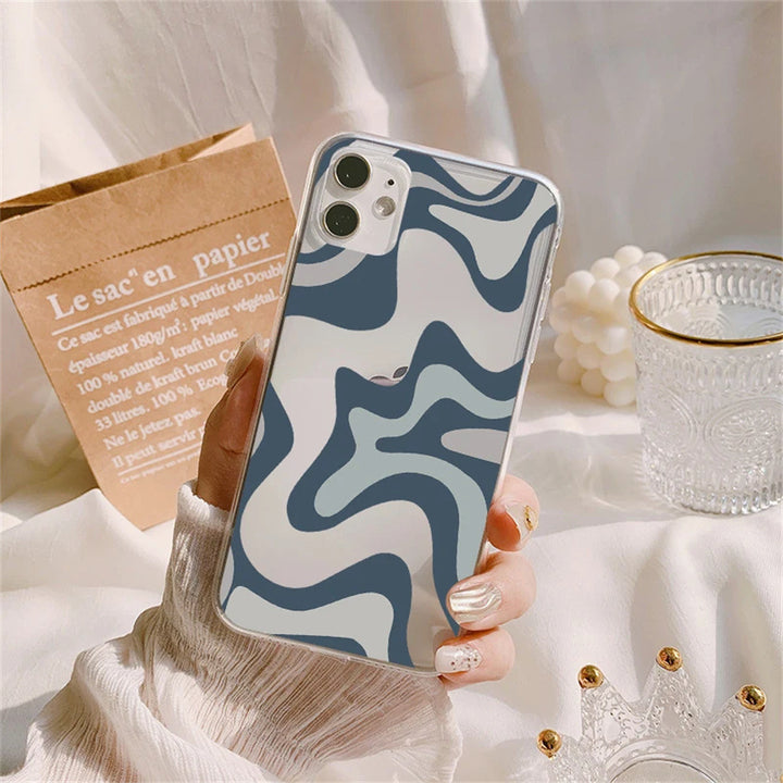 Striped Wave Transparent Phone Case