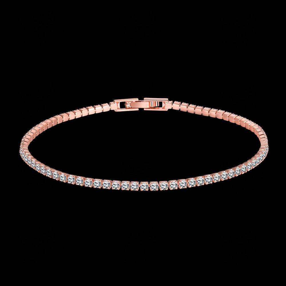 Fashion Women's Roman Copper-plated Gold Inlaid Zircon Bracelet