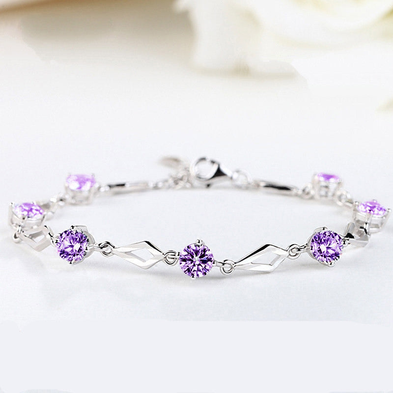 Diamond Geometry Japanese And Korean Fashion Car Flower Diamond Bracelet