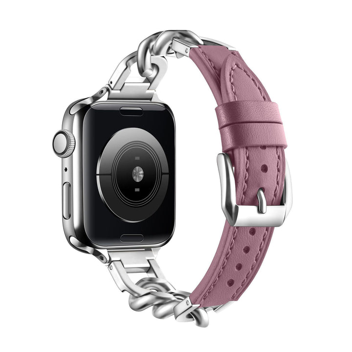 Curea Iwatch cu oțel inoxidabil din piele inox