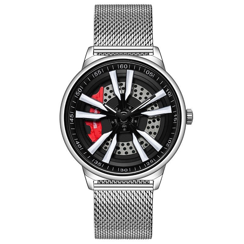 Men's Creative Cool Dial Rotating Wheel Quartz Watch