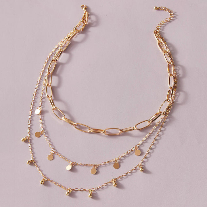 Waterdrop Fringe Multilayer Alloy Necklace