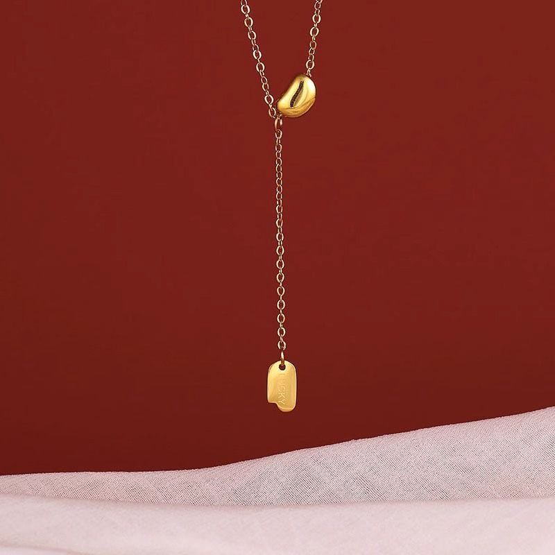 Gold Titanium Steel Necklace Female Niche Female Design Sense