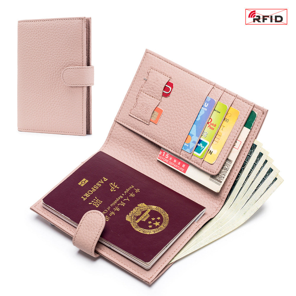 Leather Ultra-thin Passport Bag RFID Multifunctional