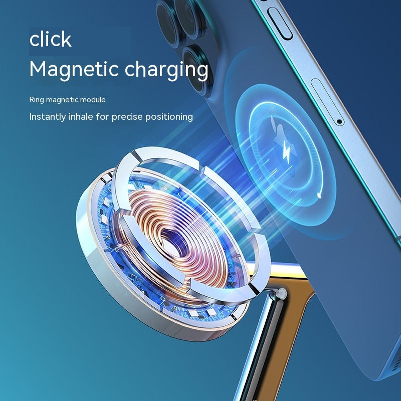 Telefon mobil trei-în-unu 15W Magnetic Magnetic Wireless Încărcător Magsafe Cashopphone Charger pentru birou