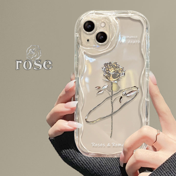 A Bunch Of Roses Is Suitable For 15promax Phone Case Transparent Silicone