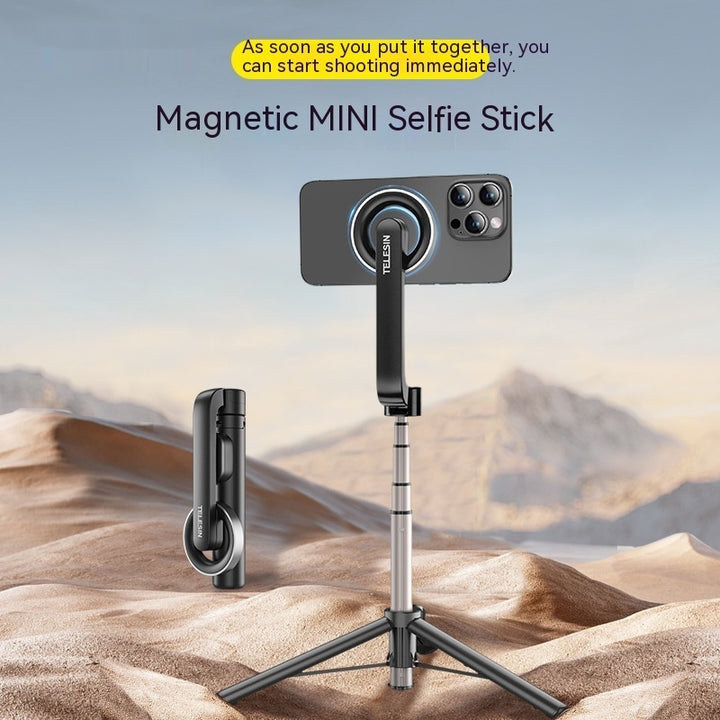 Telefon mobil magnetic mini selfie stick bluetooth telecomandă din aluminiu aliaj