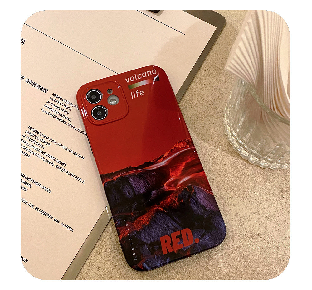 Compatibil cu Apple, CLORY ORIGINAL VOLCANO RED VOLCANO IPHIP IPhone12 Carcasă pentru telefonul mobil