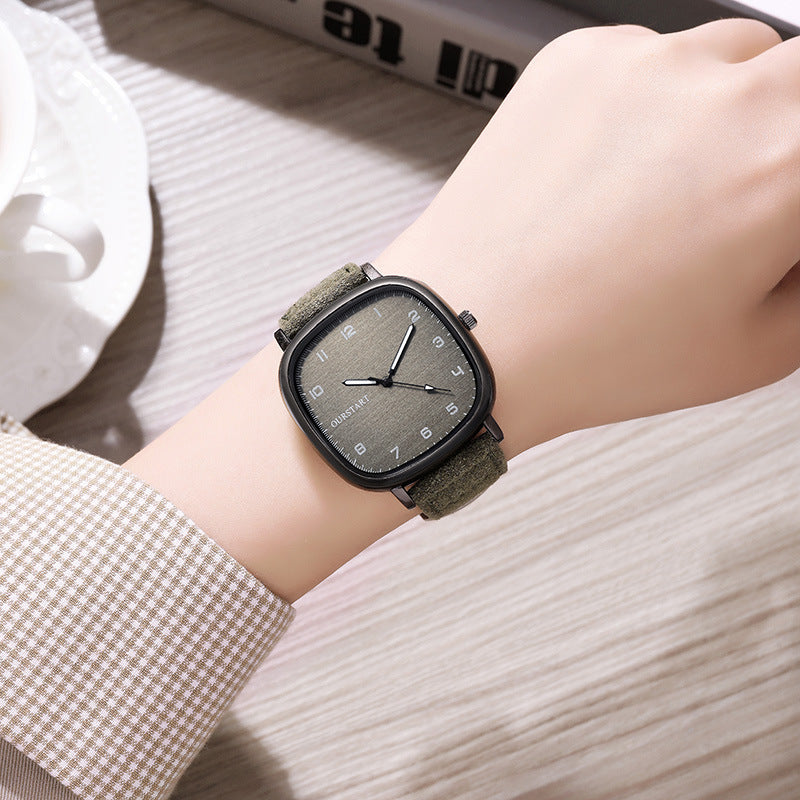 Casual Digital Exam Quartz Suede Belt Student Watch