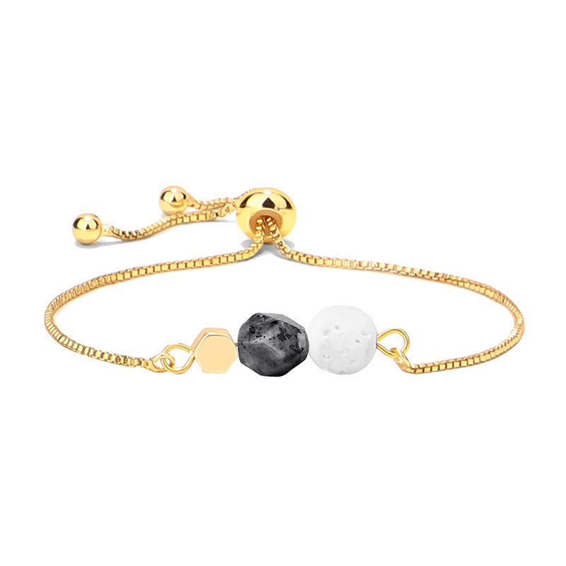 14k cu cutie de aur pentru a păstra cutii de aur Tiger Eye Brățară de yoga de piatră vulcanică