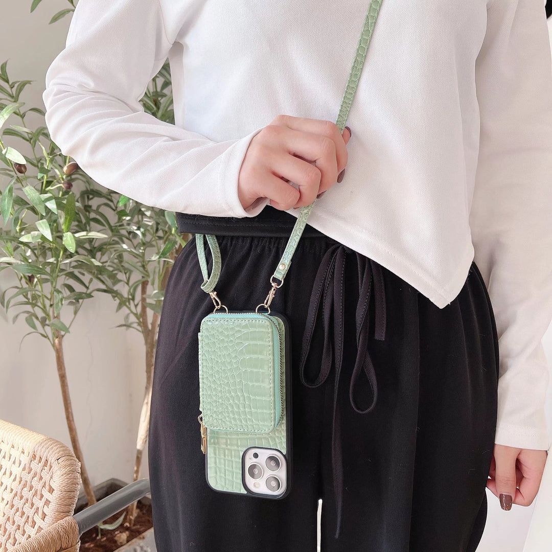 Crossbody Leather Change Zipper Bag Phone Case