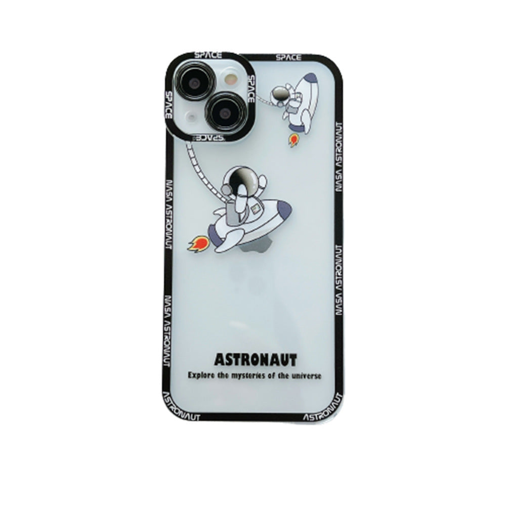 Silicone Astronaut Printed Transparent Phone Case