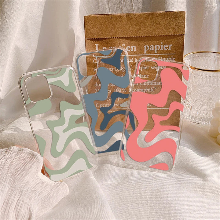 Striped Wave Transparent Phone Case