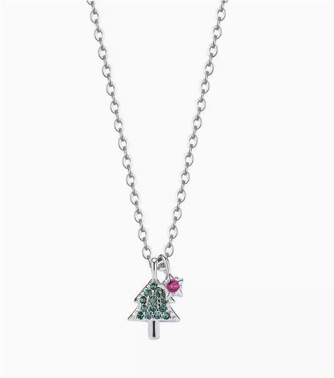 Christmas Small Tree Necklace Collarbone Chain High-end Pure Silver Light Luxury Niche 925