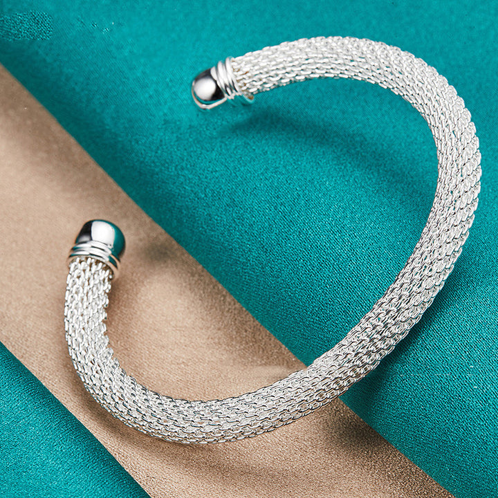 Silver Woven Mesh Bracelet Ornaments