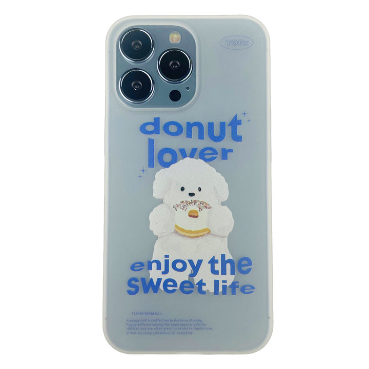 Silicone Cake White Dog Print Phone Case Cover