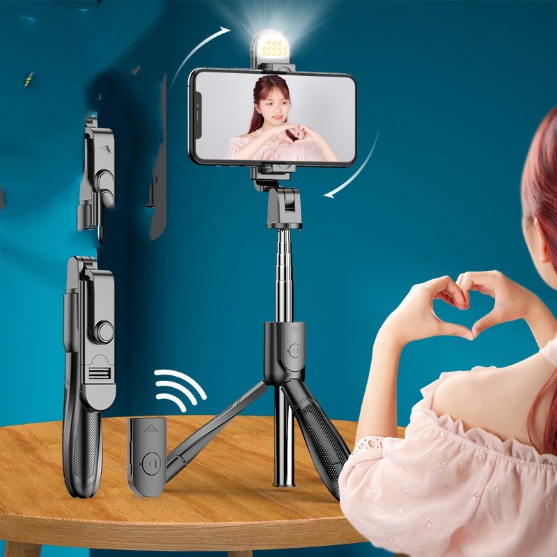 Mobile phone live broadcasting stand with self timer