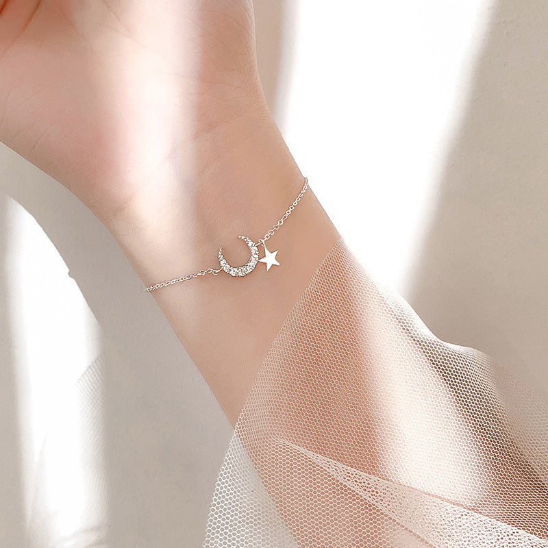 Flash Diamond Moon Girlfriend Bracelet