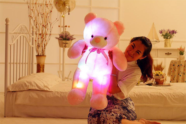 Creative Light Up Teddy Ursuleți umplute Plușă jucărie de pluș colorat de Crăciun strălucitor pentru copii pernă pentru copii