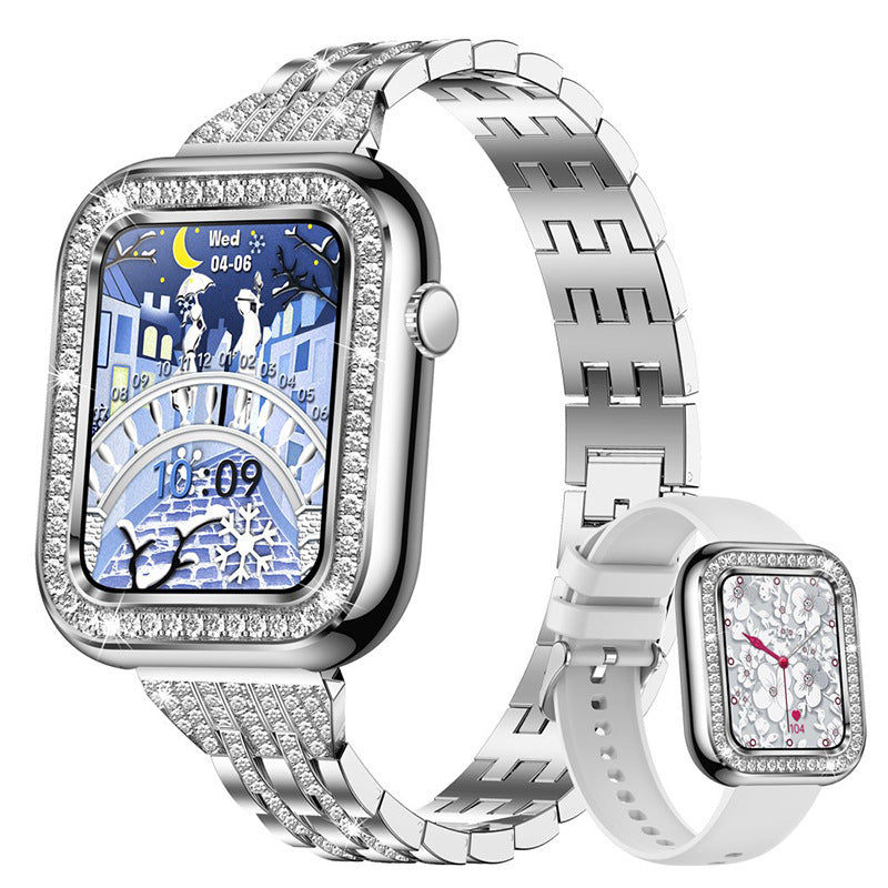 New Square Fashion Women Smart Wristwatch Diamond Impermeabil