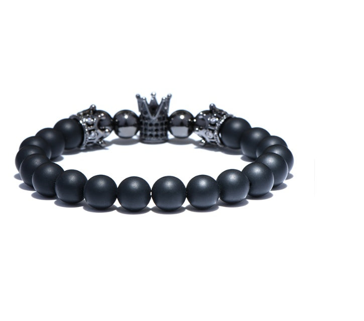 Crown volcanic stone bracelet