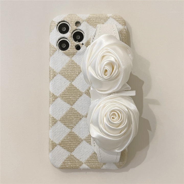 Diamond White Rose Wristband Phone Case