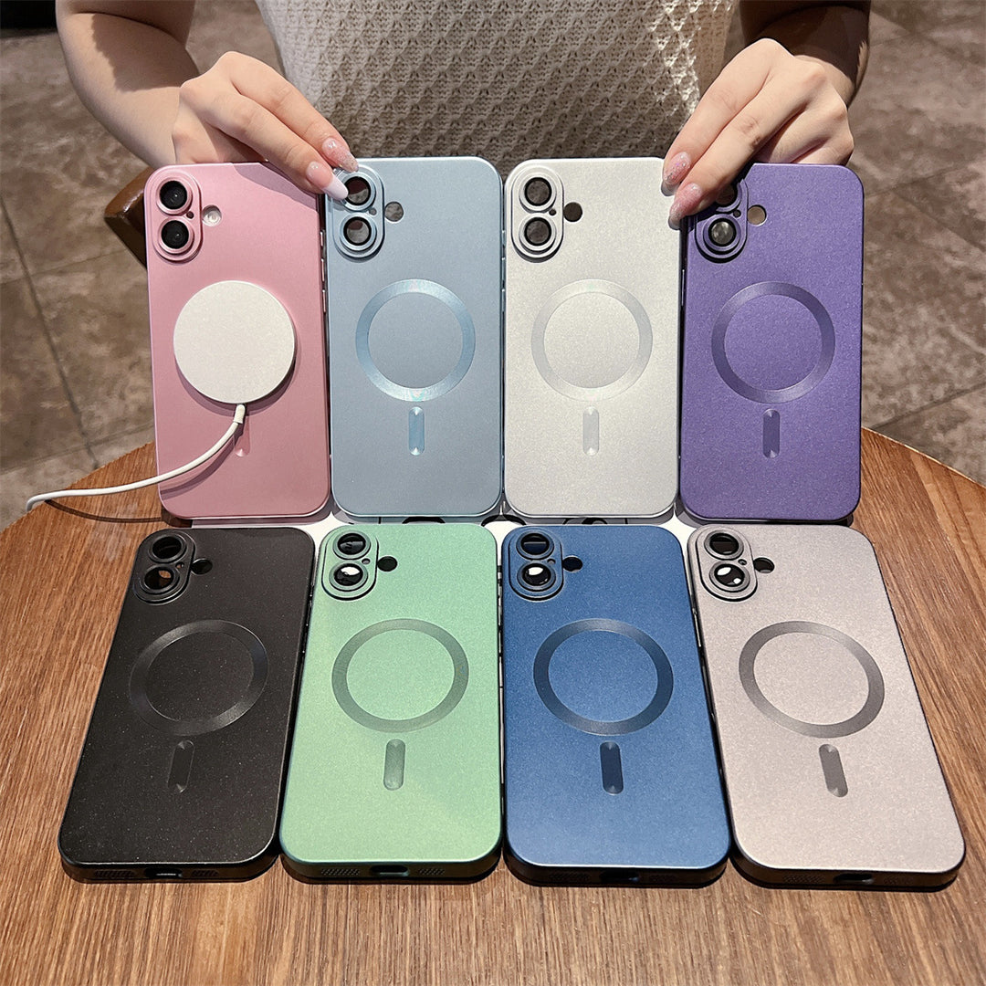 All-inclusive Drop-resistant Metallic Paint Magnetic Phone Case