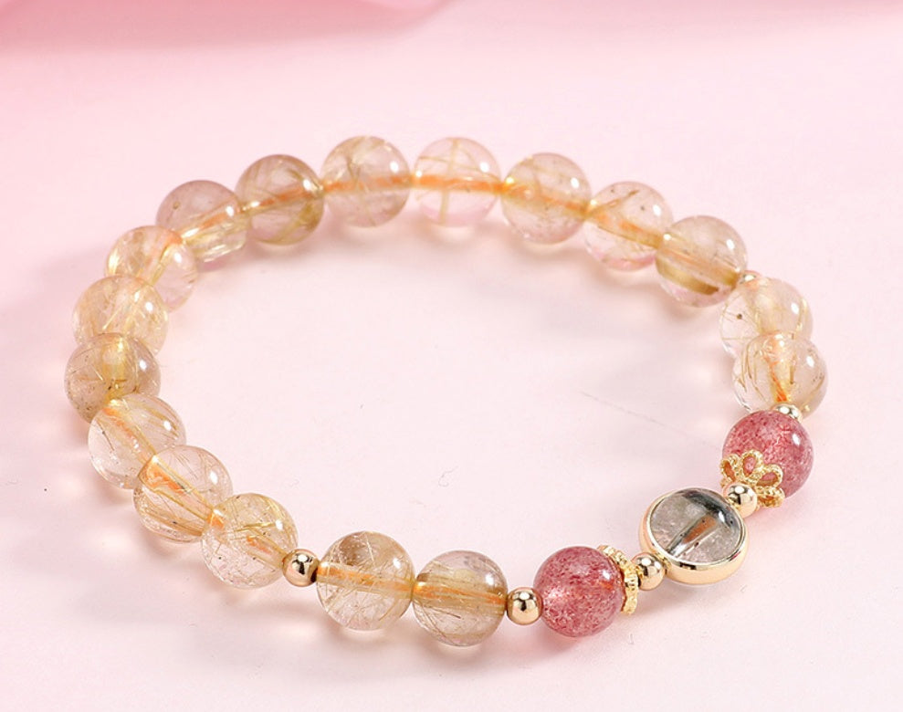 Blonde Crystal Strawberry Crystal Bracelet