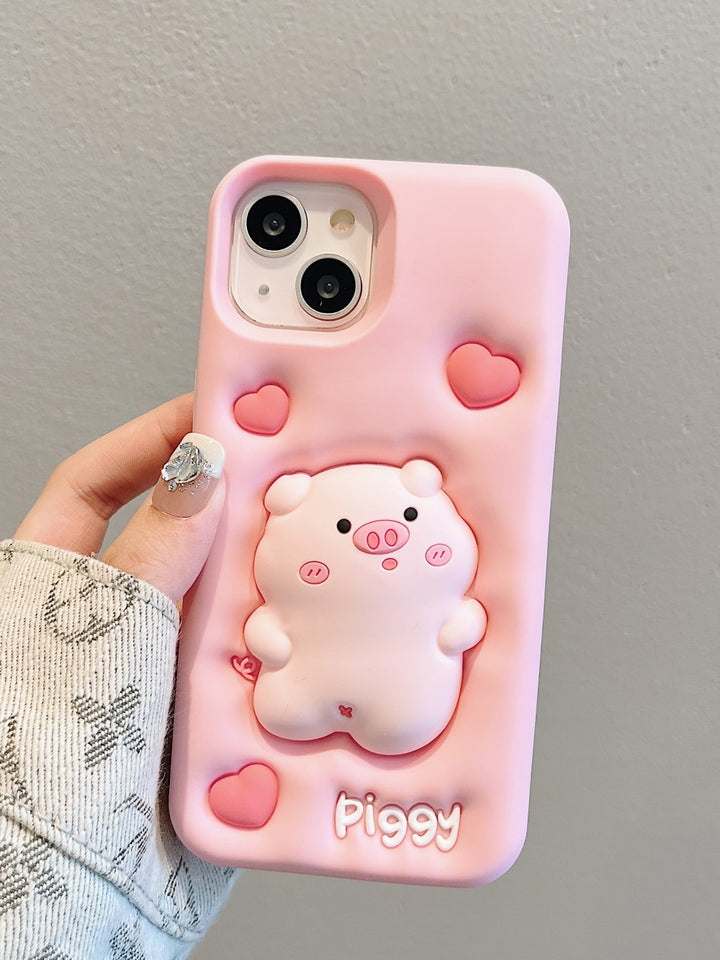 Expansion Pinch Pig Soft Silicone Cover Phone Case