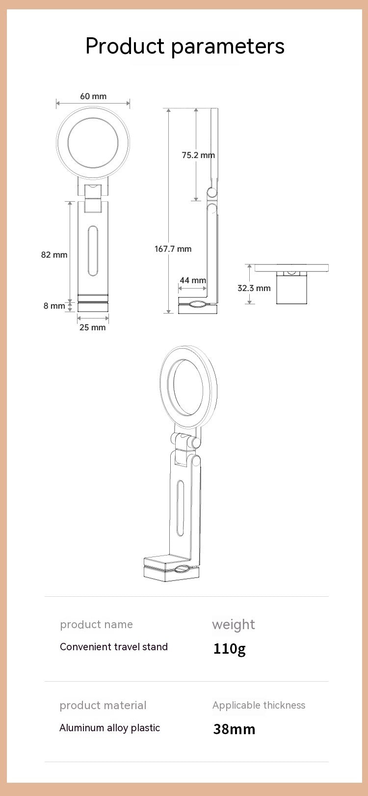 Suport magnetic de telefonie mobilă rotativă în 360 de grade, pliante pentru telefon mobil