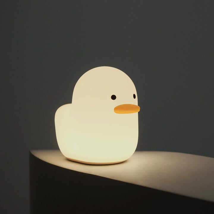 Nordic Cute Lovely Cartoon Dull Duck Led Night Light Silicone USB Charging NightLight Holiday Gifts Kids Room Bedside Bedroom