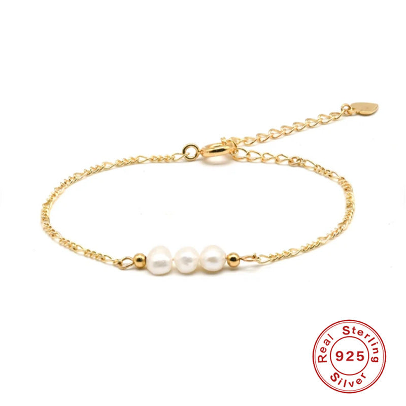 Fashion Statement Sterling Silver Design Pearl Bracelet