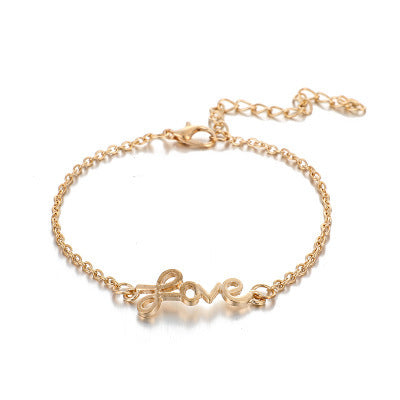 Love leaf diamond circle bracelet