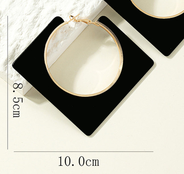 Fashion Square C- Shaped Earrings For Women