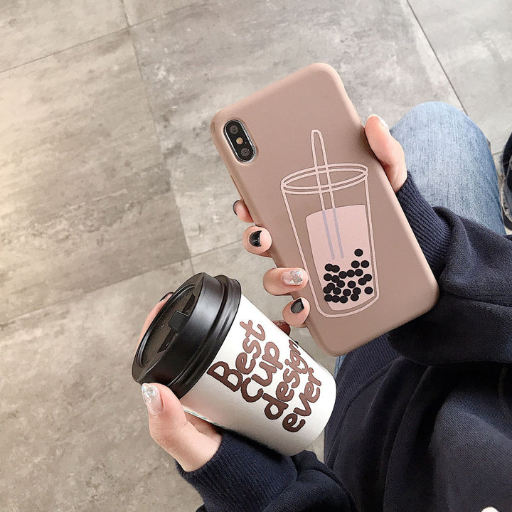 Pearl milk tea mobile phone case